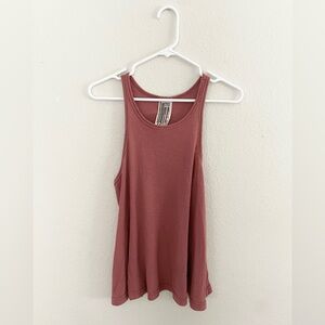 Free people we the free racerback ribbed flowy tank top red clay pink medium